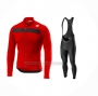 2024 Cycling Jersey Castelli Red Long Sleeve And Bib Short