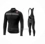 2024 Cycling Jersey Castelli Black Long Sleeve And Bib Short