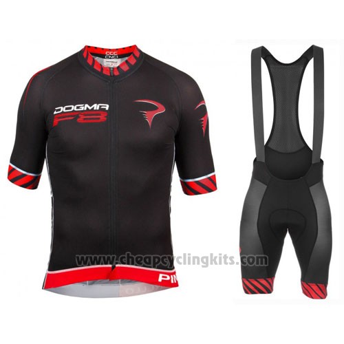 Cheap 2016 Cycling Jersey Pinarello Black and Red Short Sleeve and Bib ...
